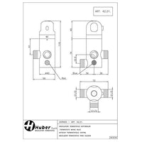Miscelatore termostatico scaldacqua scaldabagno sottoboiler dorado 16ZT6 Huber