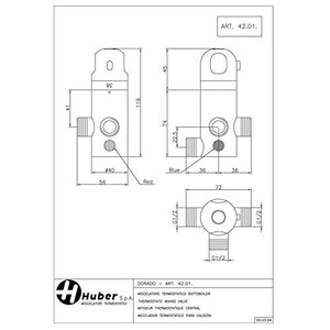 Miscelatore termostatico scaldacqua scaldabagno sottoboiler dorado 16ZT6 Huber