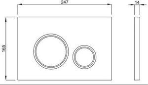 PLACCA VELA CROMATA DOPPIO SCARICO PER CASSETTA SCHWAB P47-0130-0253