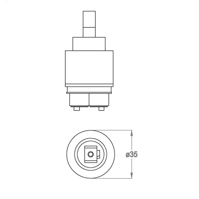 Cartuccia di ricambio rubinetto dischi ceramici 35mm 0590526 FIR