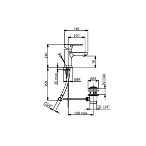 Miscelatore rubinetto monocomando lavabo serie prius art 7910 Fromac
