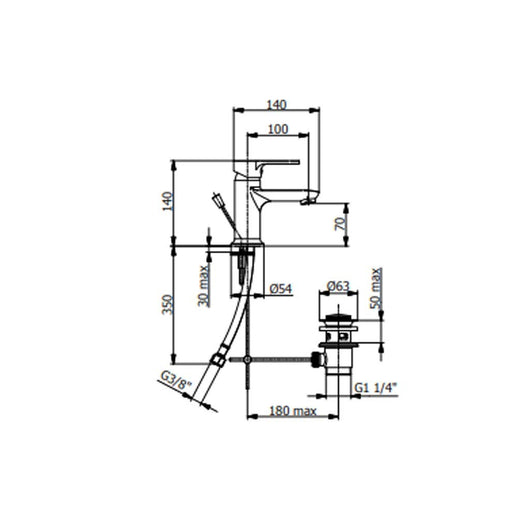 Miscelatore rubinetto monocomando lavabo serie prius art 7910 Fromac