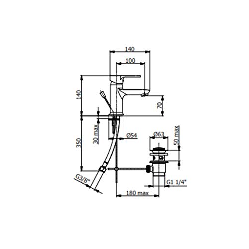 Miscelatore rubinetto monocomando lavabo serie prius art 7910 Fromac