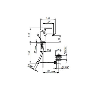 Miscelatore rubinetto monocomando lavabo serie prius art 7910 Fromac