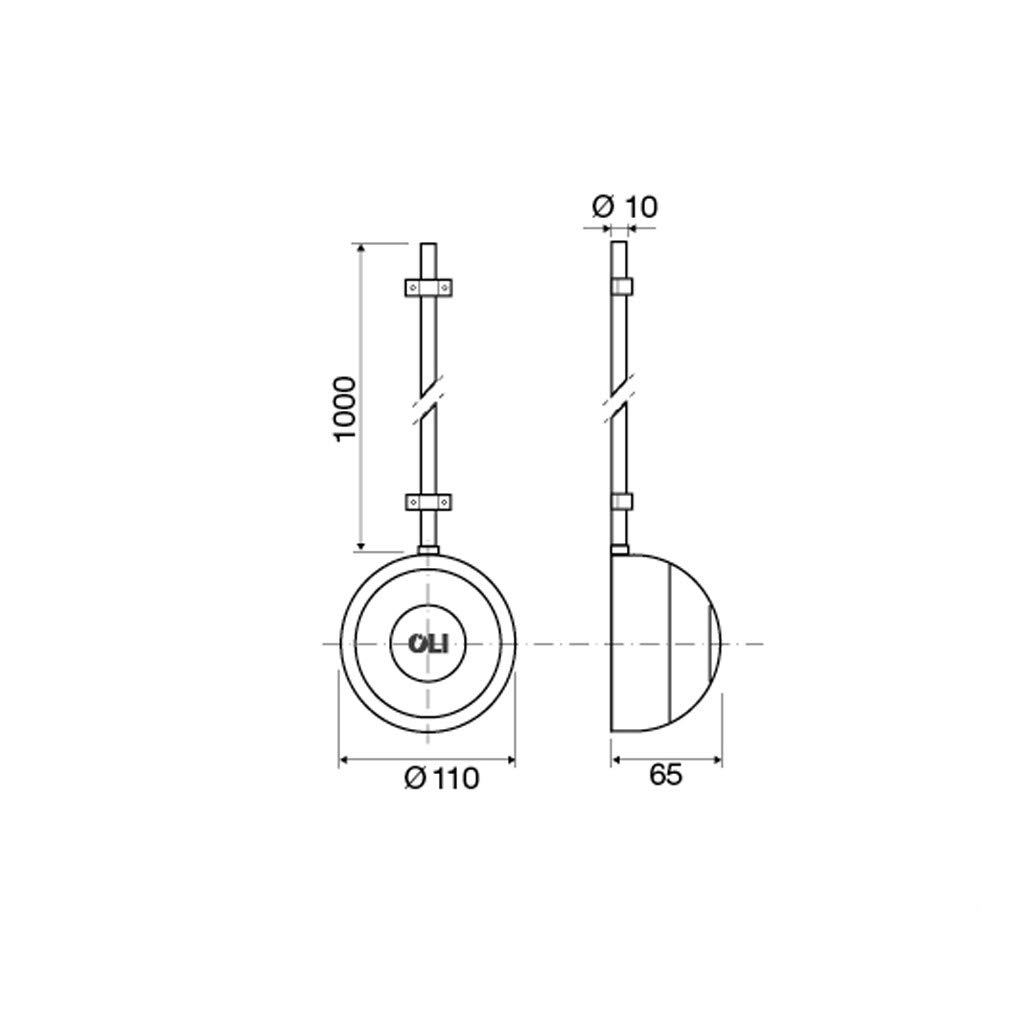 Pulsante pneumatico cromato da esterno per cassetta di scarico 605104 Oli