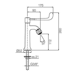 Colonnina bar leva clinica rubinetto cromato cod. 450 Porta e Bini