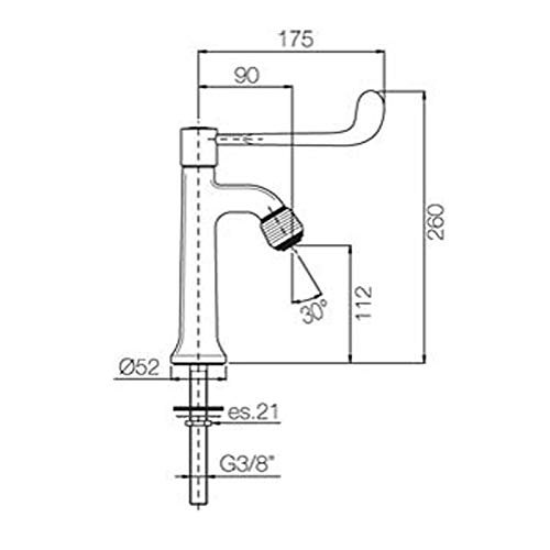 Colonnina bar leva clinica rubinetto cromato cod. 450 Porta e Bini