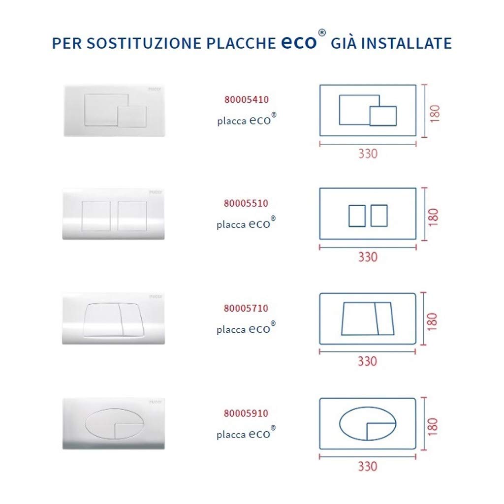 Nuova Placca cassetta eco slim bianca sostituisce 80005710 pucci 80179560