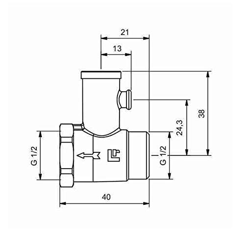 Valvola di sicurezza g 1/2 m x 1/2 f 0110 Ritmonio