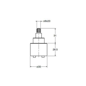 Cartuccia progressiva Di Ricambio Per Rubinetto CR22064Q00 Rubinetterie Cristina