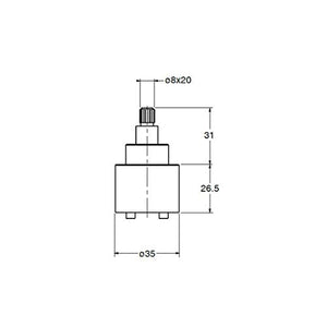 Cartuccia progressiva Di Ricambio Per Rubinetto CR22064Q00 Rubinetterie Cristina