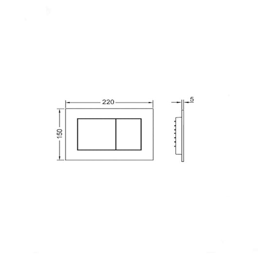 Placca cromo lucida sottile doppio scarico 9240401 tece