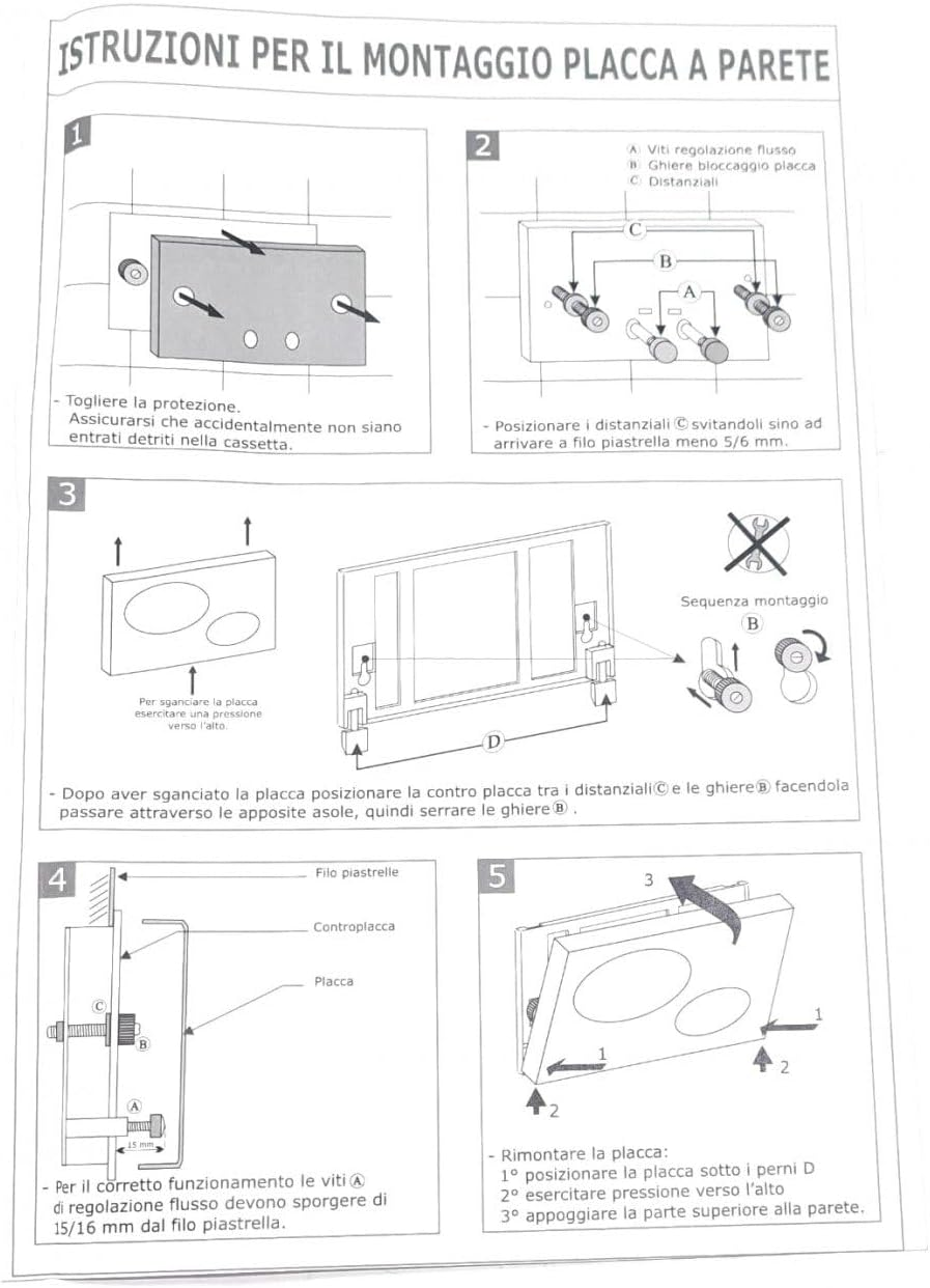 Placca di comando bianca diva cassetta scarico maxima dv020bb errepierre