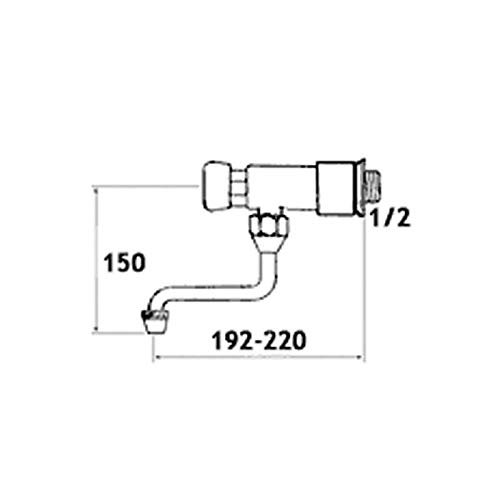 Rubinetto a muro frontale temporizzato lavabo a canna girevole Tremolada 462 A