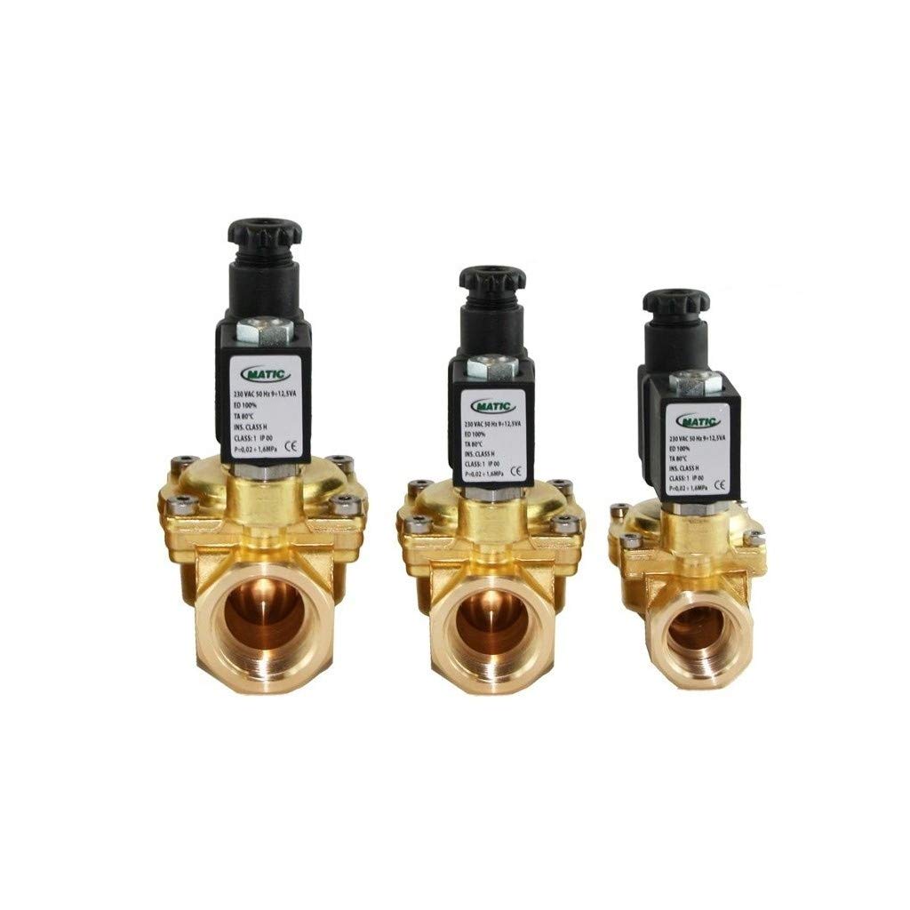 Elettrovalvola 2 vie per acqua completa bobina e connettore n. aperta 1/2 Matic