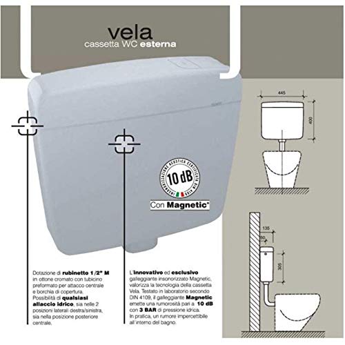 Cassetta scarico esterna disabili con pneumatico incasso bianca Bampi Vela