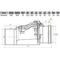 Valvola antireflusso DM 50 in abs e inox BVALV050 Bampi