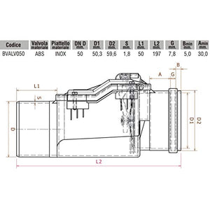 Valvola antireflusso DM 50 in abs e inox BVALV050 Bampi