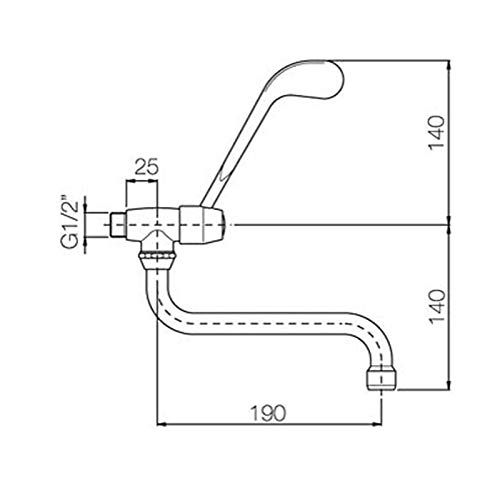 Rubinetto snodo leva clinica cromato cod. 454 Porta e Bini