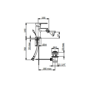 Miscelatore rubinetto monocomando bidet serie prius art 7920 Fromac