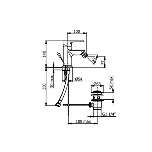 Miscelatore rubinetto monocomando bidet serie prius art 7920 Fromac