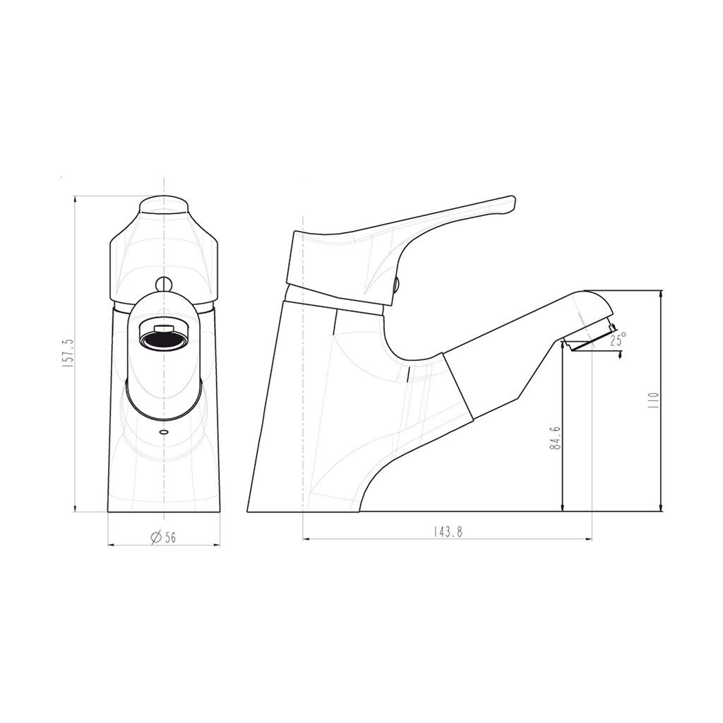 Rubinetto per lavandino con doccetta estraibile 2011e Fromac Eden