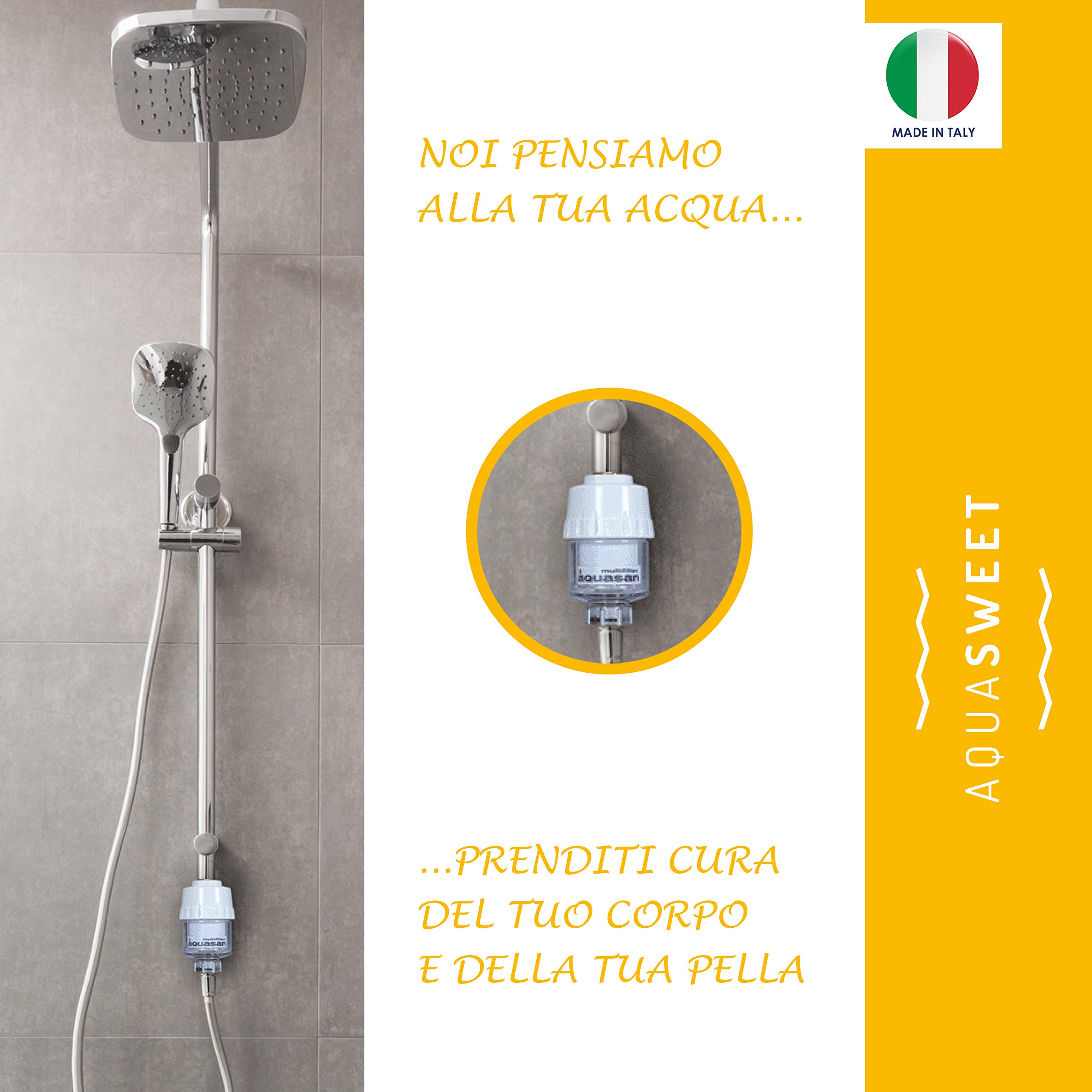 Multi filtro depuratore acqua per doccia e vasca anticalcare 2220-s aquasweet aquasan