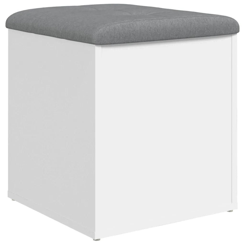 Panca Contenitore-Panca con Vano Portaoggetti-Sgabello bianca 42x42x45 cm in legno ingegnerizzato