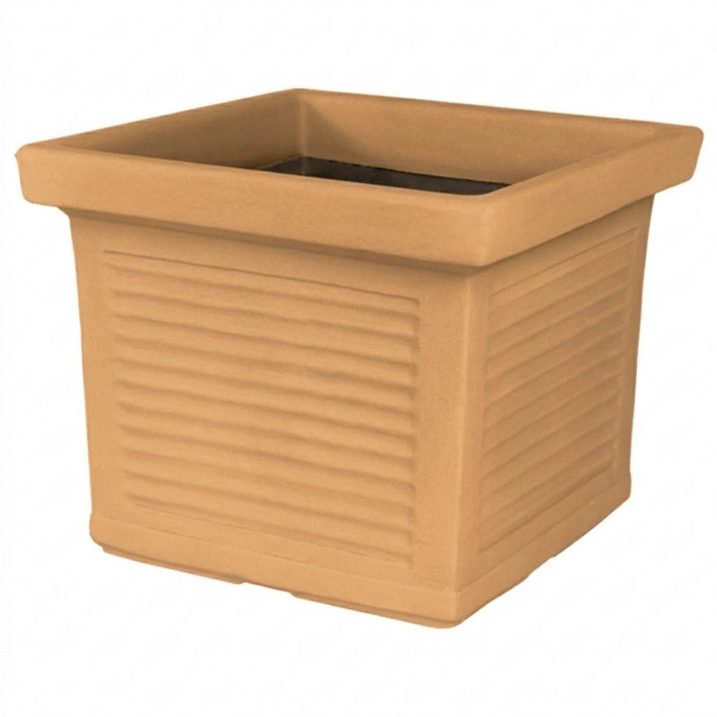 Vaso quadrato decorativo classico tradizionale 40x40 H33 in polimero resistente impruneta per piante per giardini e terrazze - Made in Italy - Monacis