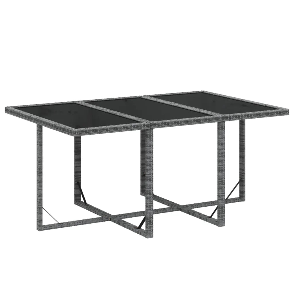 Set da Pranzo da Giardino 7 pz con Cuscini in Polyrattan Grigio 3095536