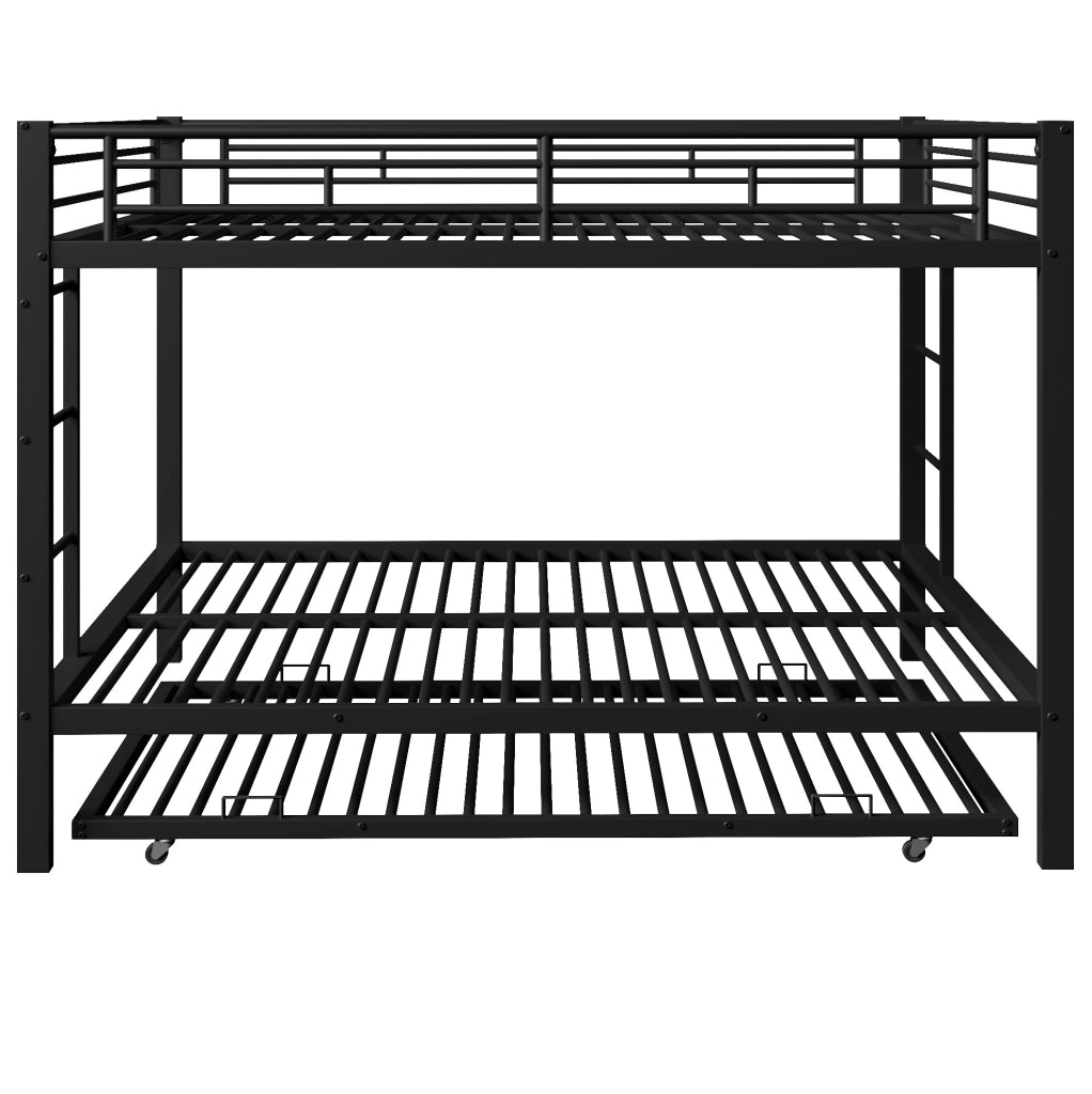 Letto a castello 140x200 cm con letto estraibile in metallo nero