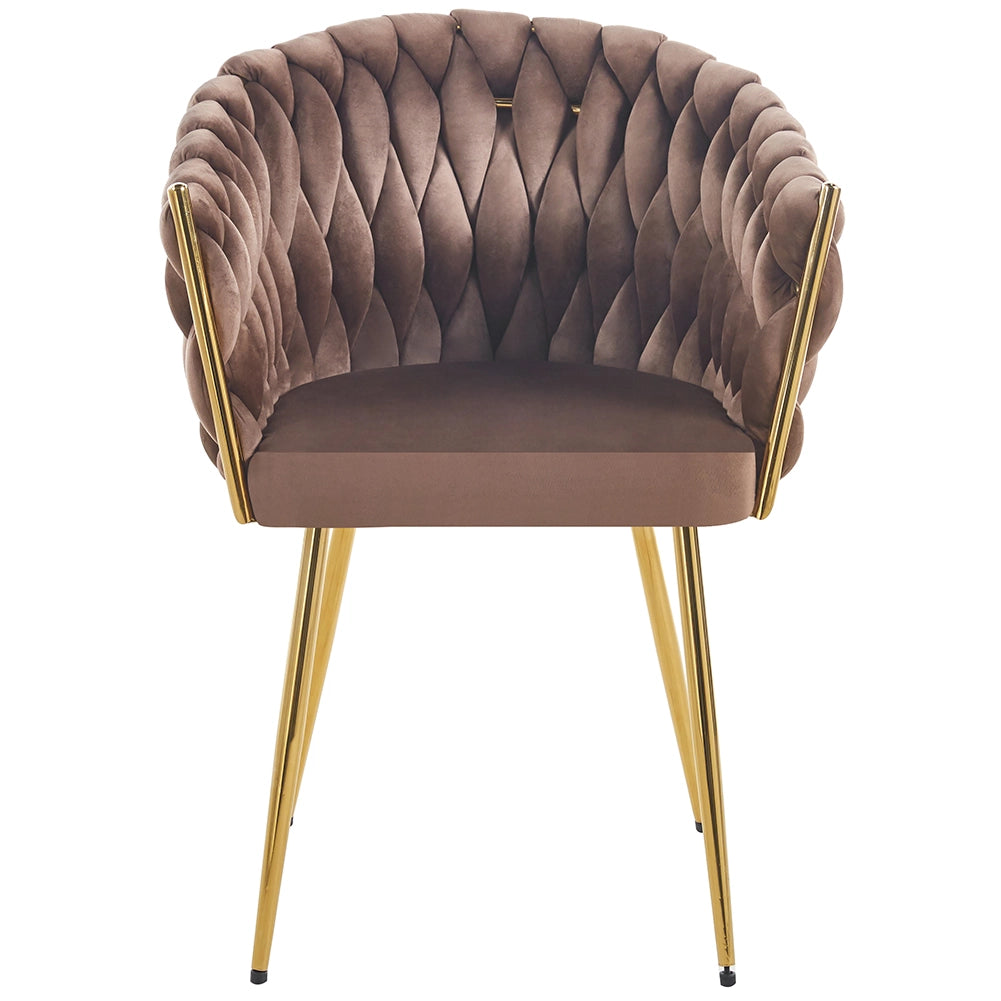 Set 2 Sedie per Sala da Pranzo e Ufficio in Velluto Marrone Sedia Ergonomica