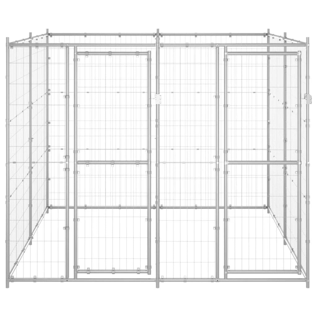 Recinto per animali da esterno per cani in acciaio zincato 4,84 m² 02_0000422