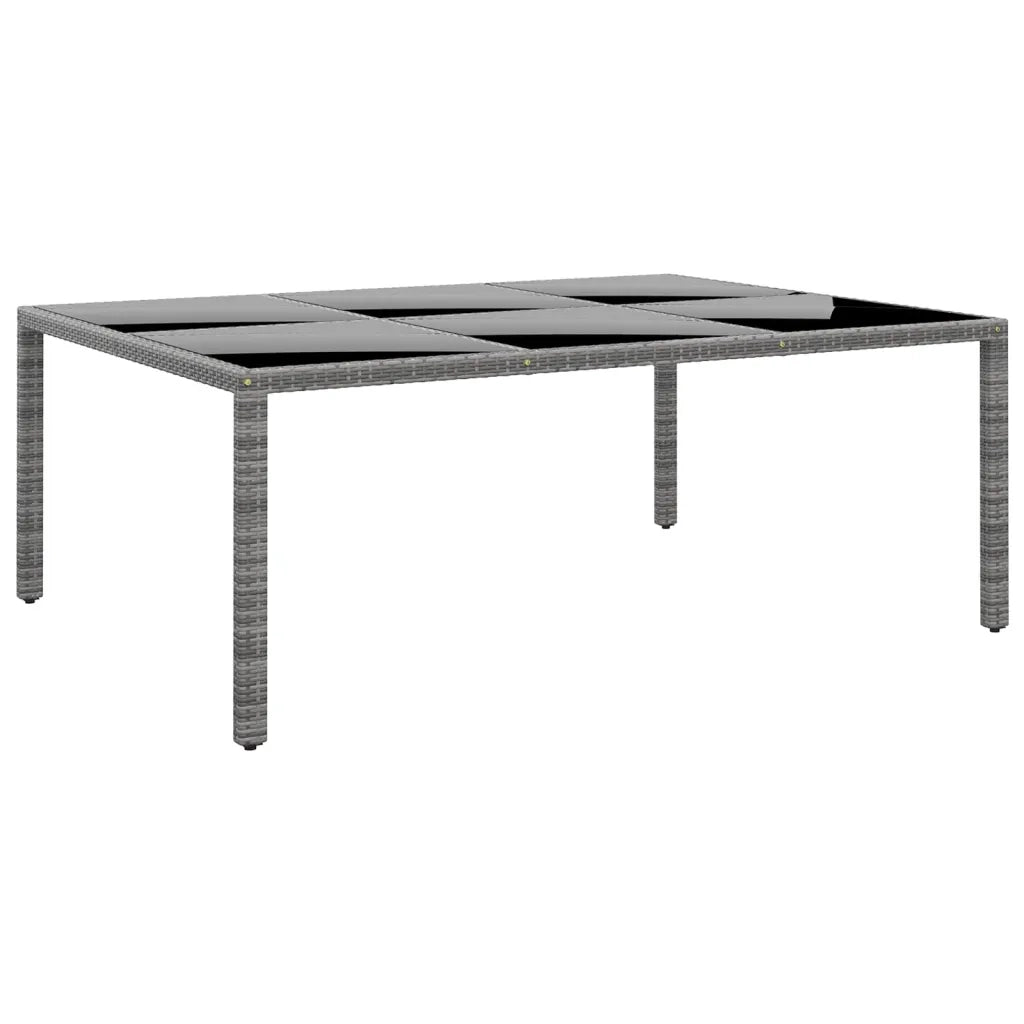 Set da Pranzo per Giardino 11 pz Polyrattan Grigio cod mxl 43047