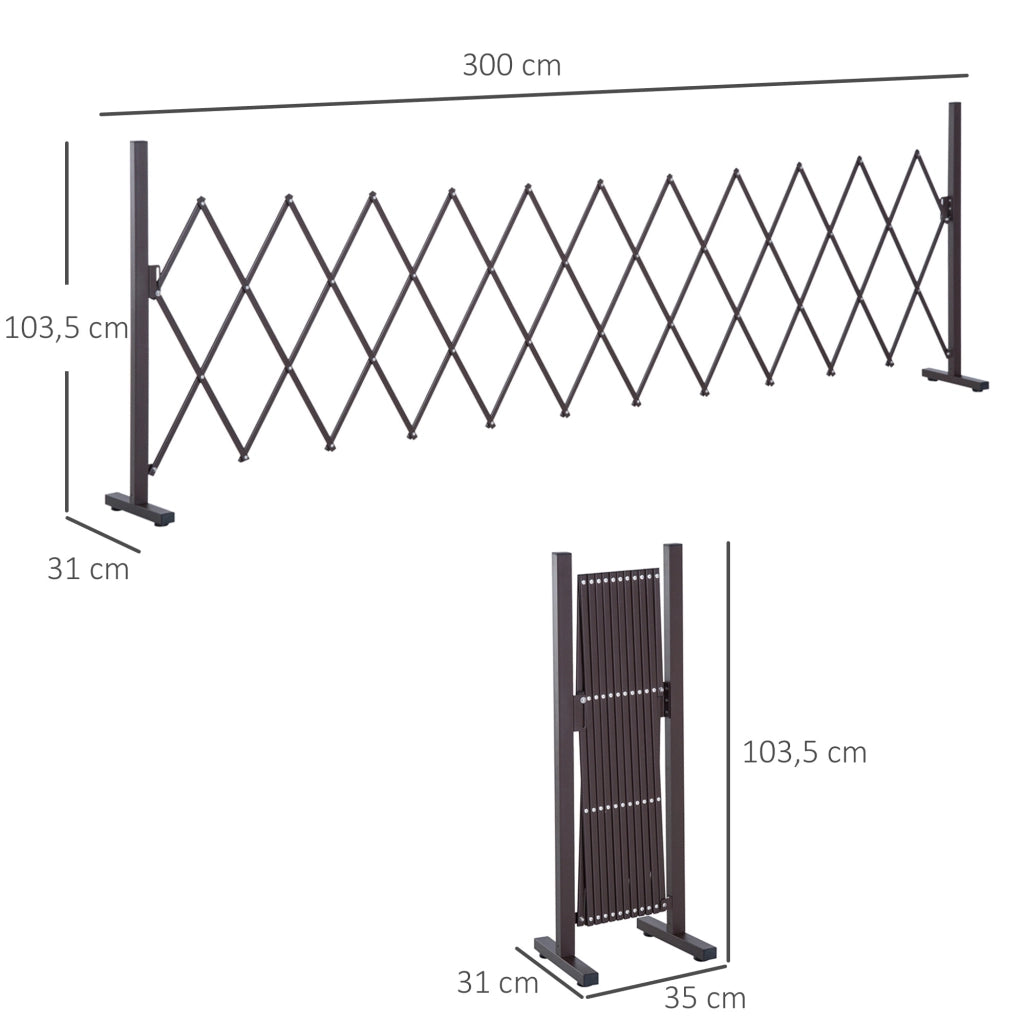 Cancello Estensibile per Giardino ¨C zephmum ¨C Alluminio Marrone 35-300cm
