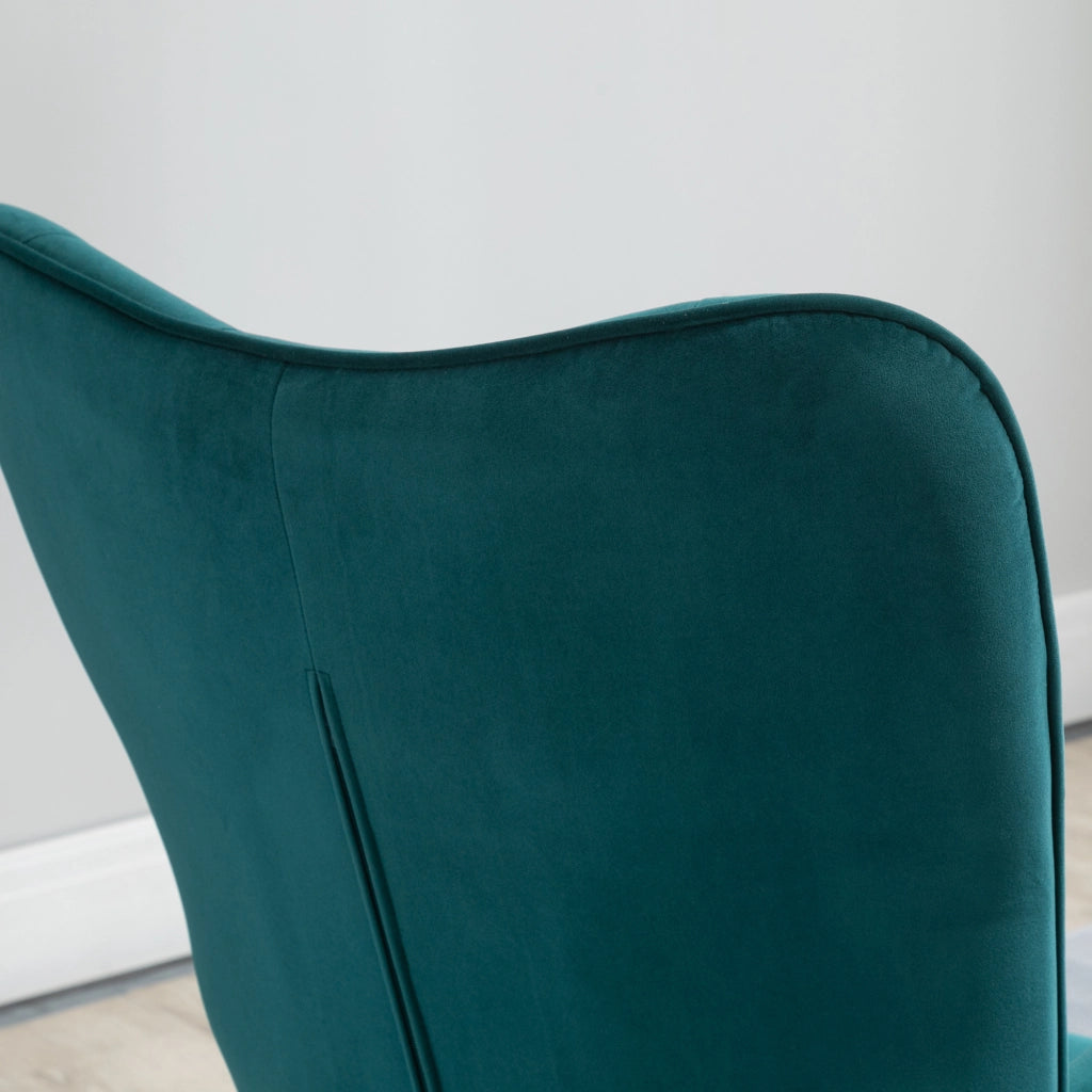 EasyComfort Poltrona per Ufficio e Salotto in Velluto, Girevole con Braccioli e Altezza Regolabile, Blu