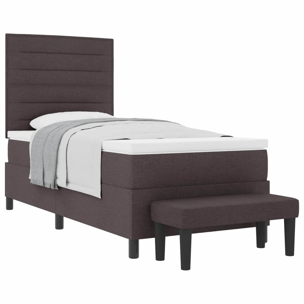 Letto a molle con testiera Marrone Scuro 80 x 200 cm Tessuto 3343949