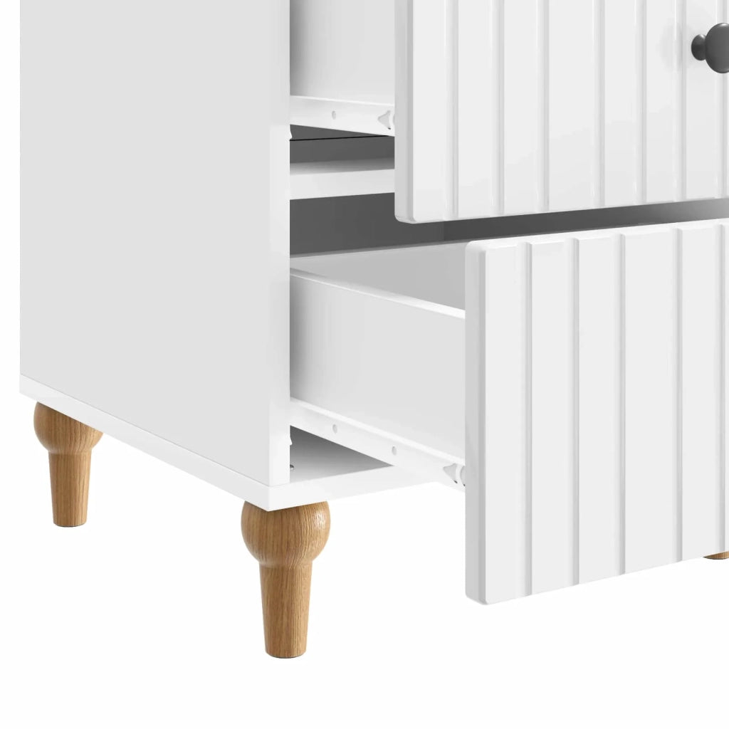 Armadio da Notte con cassetto Bianco Lucido 43x 41 x 66,5 cm 894099