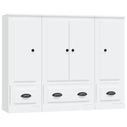 Credenze 3 pz | Madia | Buffet da pranzo | Armadio da pranzo Bianche in Legno Multistrato