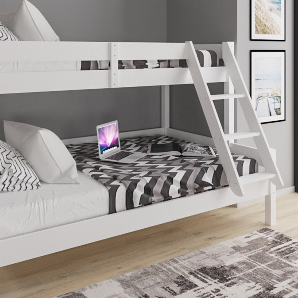 Vitalispa Letto a castello Bianco 140x200 / 90x200 cm con 2 materassi