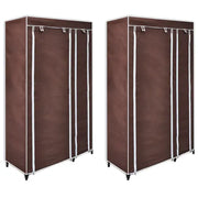 Armadio Guardaroba in Tessuto 2 pz Marrone  cod mxl 55171