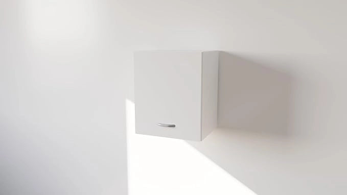 Pensile Cucina in Legno Nobilitato Bianco Frassino Mobile Alto con 1 Anta, Pensile Componibile Moderno Made in Italy (H48XL45XP33cm)