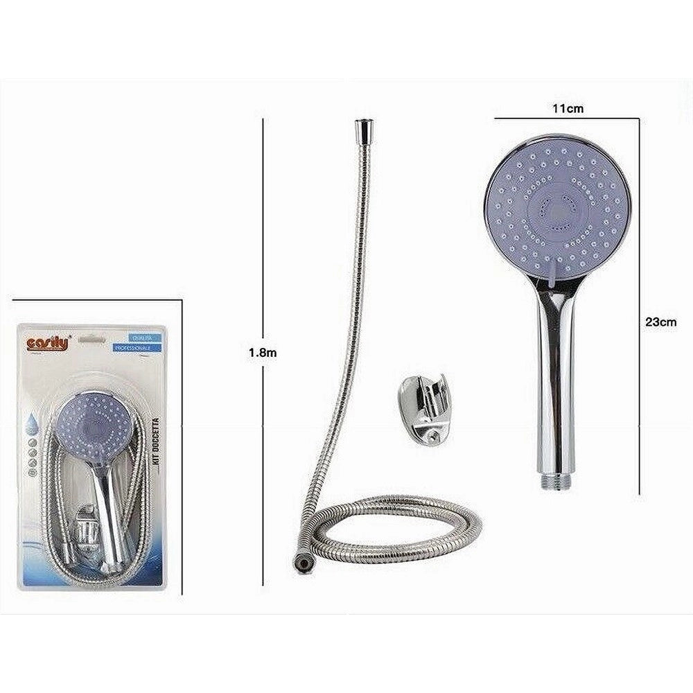 Trade Shop - Kit Bagno Doccetta Doccino Soffione Doccia Multigetto Laccio 1,8 Mt Staffa 69055 -