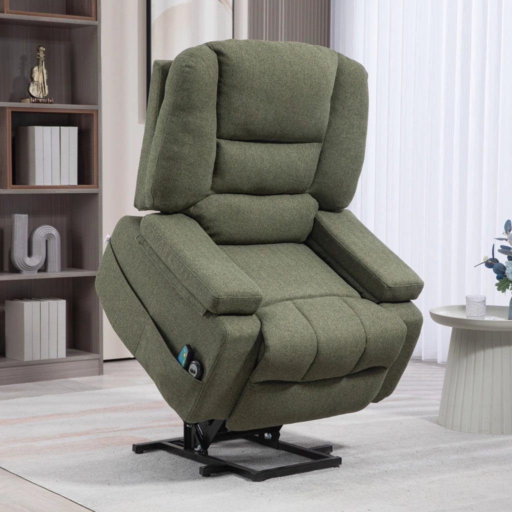 Poltrona elettrica reclinabile con massaggio e riscaldamento ¨C Minimal ¨C verde