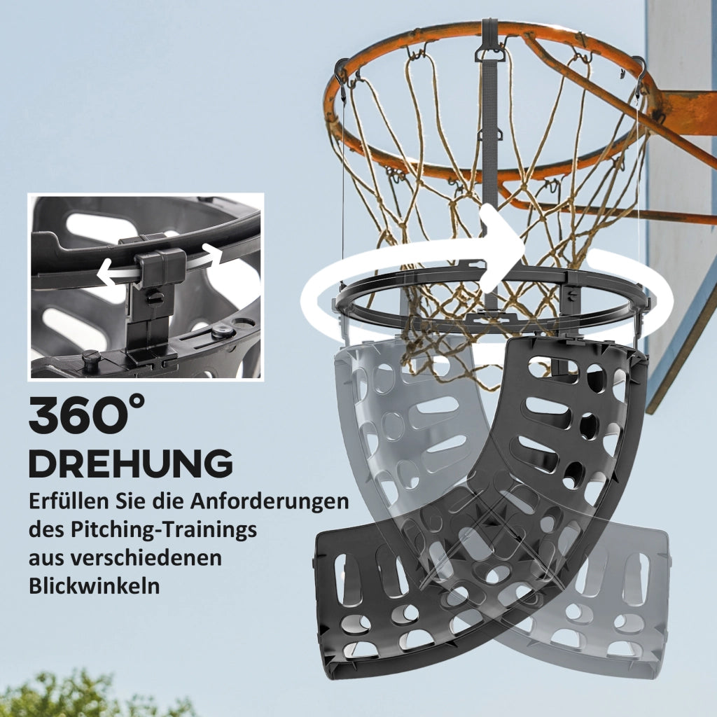 Cestino da basket regolabile in altezza 360¡ã ¨C zephmum ¨C Nero 35.6x35.6x75.5 cm