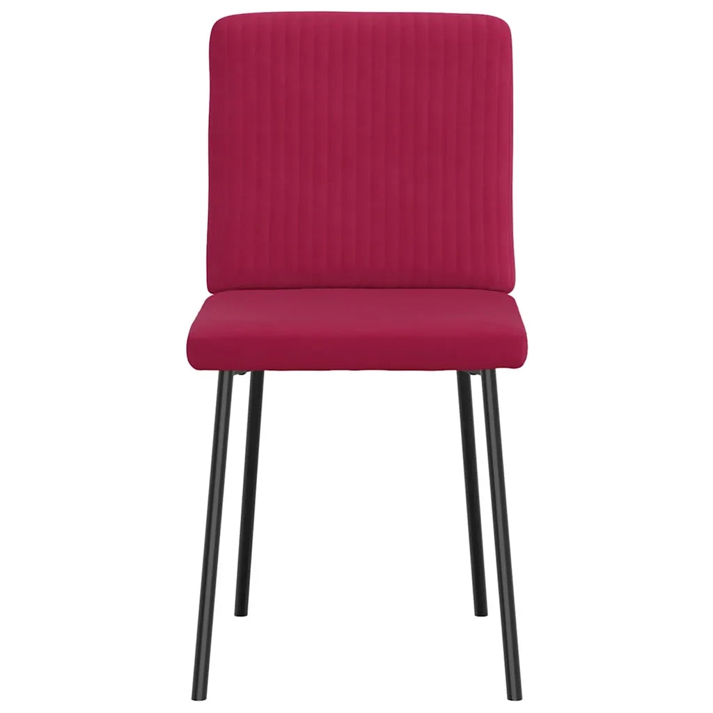 Sedie da Pranzo 2 pz Rosso Vino in Velluto