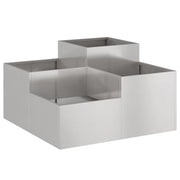 Fioriere | Cassetta per fiori | Vaso da giardino Argento 100 x 100 x 48 cm Acciaio inossidabile