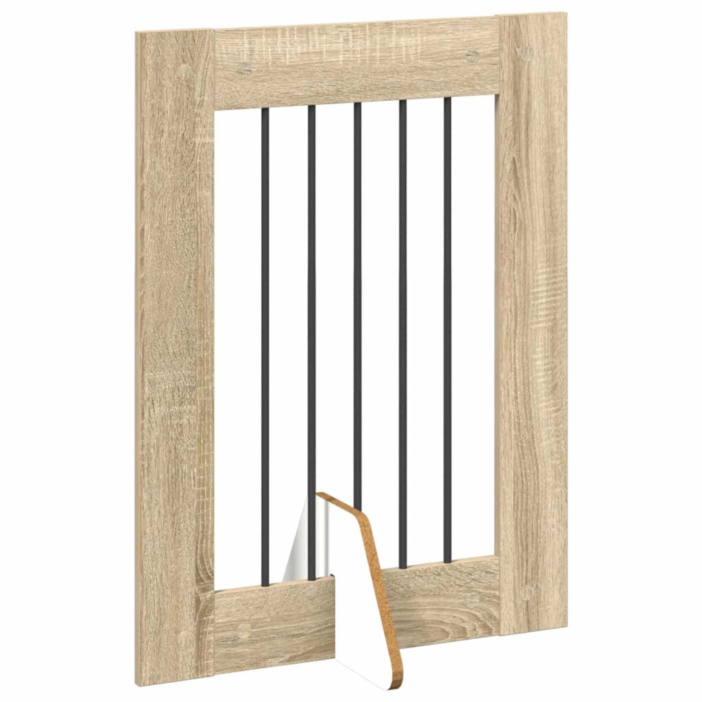 Cancello per cani pieghevole con supporti 6 pz Rovere Sonoma 892104