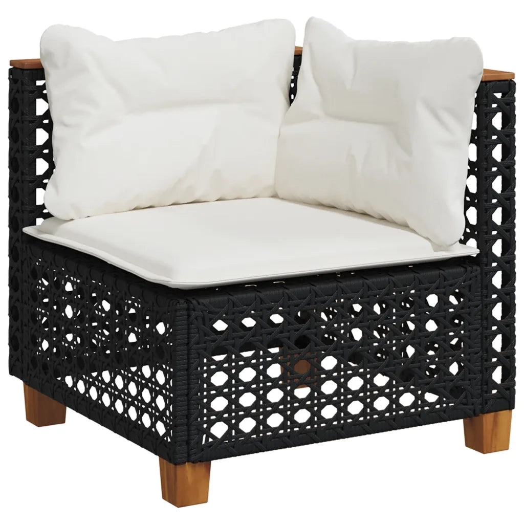 Set Divani da Giardino con Cuscini 8 pz Nero in Polyrattan 3261944