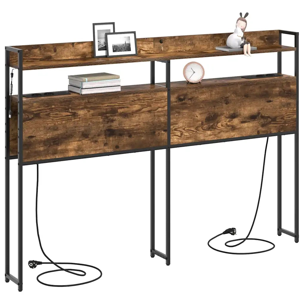 vidaXL Testata contenitore Rovere fumo 160 cm Legno multistrato